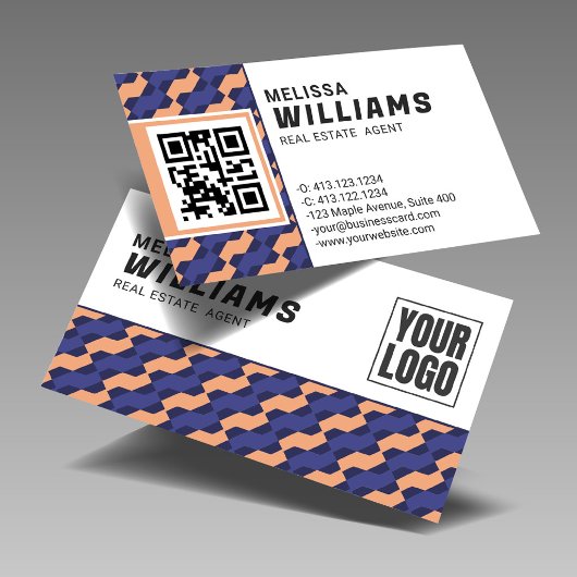 Geometric Interlocking Pattern Real Estate  Visitenkarte