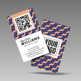 Geometric Interlocking Pattern Vertical  Visitenkarte