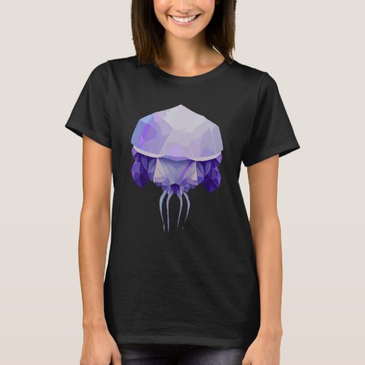 Geometric Jellyfish Polygon Low Poly Sea Animal T-Shirt (Vorderseite)