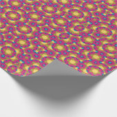 Geometric Kaleidoscopic Mandala Yellow and Pink Geschenkpapier (Ecke)
