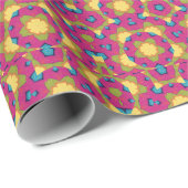 Geometric Kaleidoscopic Mandala Yellow and Pink Geschenkpapier (Rolleneckpunkt)