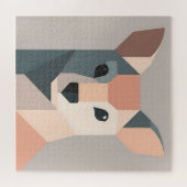 Geometric Kangaroo Portrait Minimalist  Puzzle (Horizontal)