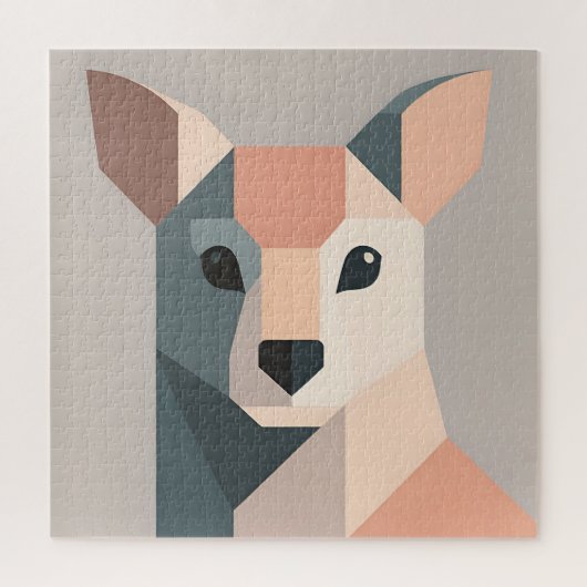 Geometric Kangaroo Portrait Minimalist  Puzzle (Vertikal)