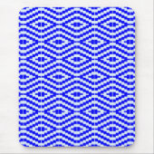 Geometric Kente Bright Blue, White, Mousepad (Vorne)