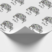 Geometric Koru kiwi Geschenkpapier (Ecke)