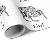 Geometric Koru kiwi Geschenkpapier (Rolleneckpunkt)