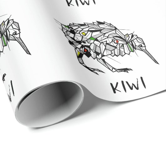 Geometric Koru kiwi Geschenkpapier (Rolleneckpunkt)