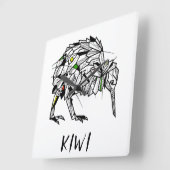 Geometric Koru kiwi Quadratische Wanduhr (Winkel)