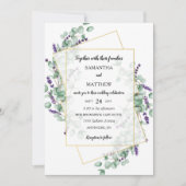 Geometric Lavender Eucalyptus Wedding Einladung (Vorderseite)