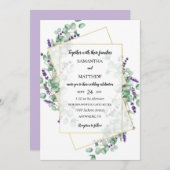 Geometric Lavender Eucalyptus Wedding Einladung (Vorne/Hinten)