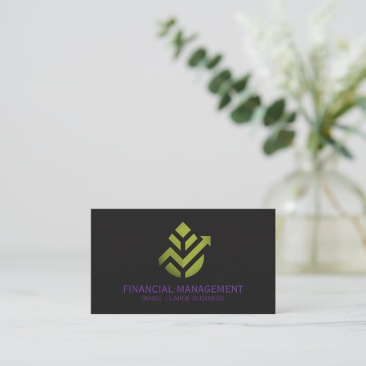 Geometric Leaf Finance Logo Visitenkarte (Stehend Vorderseite)