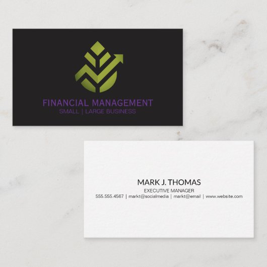 Geometric Leaf Finance Logo Visitenkarte (Vorne/Hinten)