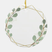 Geometric Leaf Greenery Kollegen Weihnachten Keramik Ornament (Hinten)