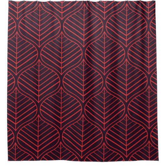 Geometric leaves seamless pattern. Abstract textur Duschvorhang (Vorderseite)