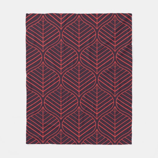 Geometric leaves seamless pattern. Abstract textur Fleecedecke (Vorderseite)