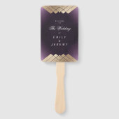 Geometric Lila Gatsby Wedding Fächer (Vorderseite)