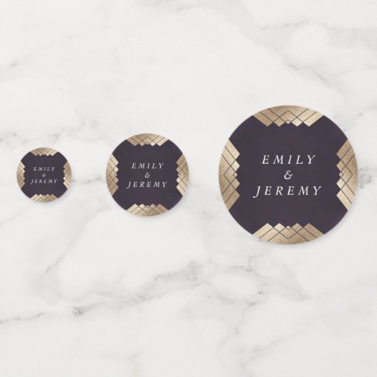 Geometric Lila Gatsby Wedding Konfetti (Vorderseiten)