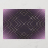 Geometric Lila Gatsby Wedding Menükarte (Rückseite)