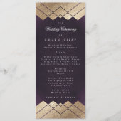 Geometric Lila Gatsby Wedding Programm (Vorderseite)