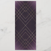 Geometric Lila Gatsby Wedding Programm (Rückseite)