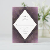 Geometric Lila Gatsby Wedding RSVP (Stehend Vorderseite)
