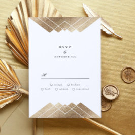 Geometric Lila Gatsby Wedding RSVP Karte