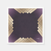 Geometric Lila Gatsby Wedding Serviette (Vorderseite)
