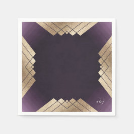 Geometric Lila Gatsby Wedding Serviette