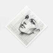 Geometric Line Portrait Serviette (Ecke)