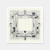 Geometric Linework Frame Serviette (Vorderseite)