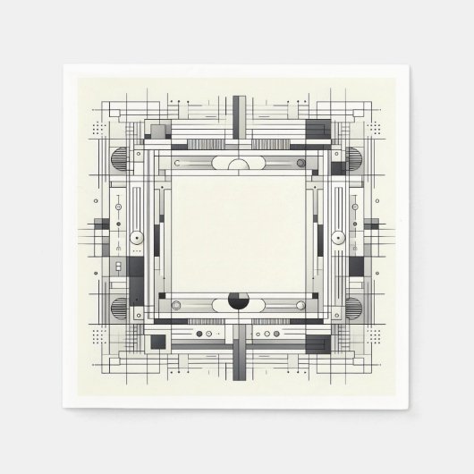 Geometric Linework Frame Serviette (Vorderseite)