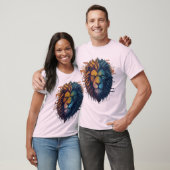 Geometric Lion Glitch Art T - Shirt (Unisex)