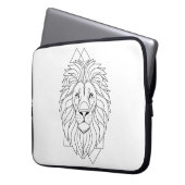 Geometric Lion Head Laptopschutzhülle (Vorderseite Links)