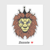 Geometric Lion King Sticker – Power, Strength (Blatt)