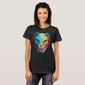 Geometric Lion Polygon Low Poly Lions Face 1 T-Shirt (Vorne ganz)