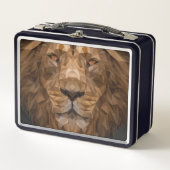 Geometric Lion Portrait Metall Brotdose (Vorderseite)