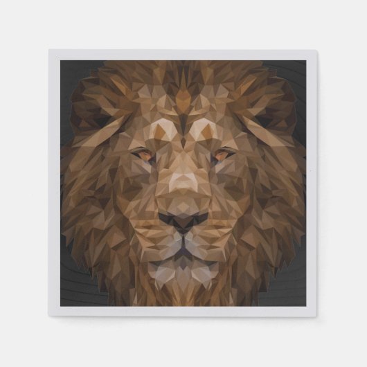 Geometric Lion Portrait Serviette (Vorderseite)