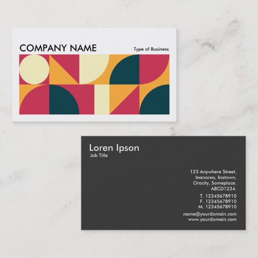 Geometric Long Horizontal v01 Visitenkarte (Vorne/Hinten)