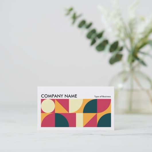 Geometric Long Horizontal v01 Visitenkarte (Stehend Vorderseite)