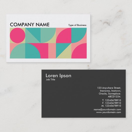 Geometric Long Horizontal v03 Visitenkarte (Vorne/Hinten)