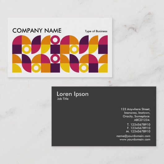 Geometric Long Horizontal v06 Visitenkarte (Vorne/Hinten)