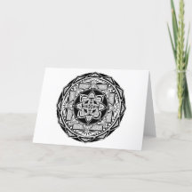 Geometric Lotus Mandala leere Grußkarte