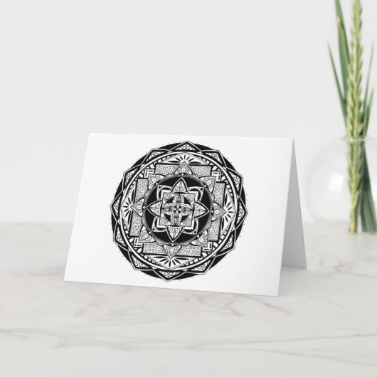 Geometric Lotus Mandala leere Grußkarte Karte (Vorderseite)