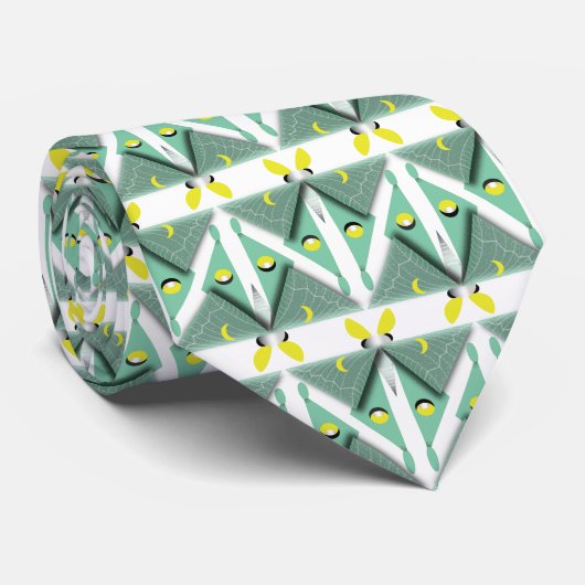 Geometric Luna Moth Krawatte (Gerollt)