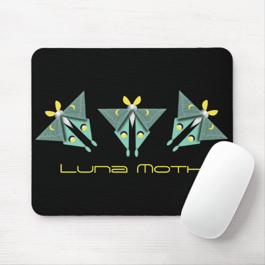 Geometric Luna Moth Mousepad (Mit Mouse)