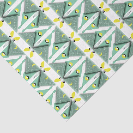 Geometric Luna Moth Seidenpapier (Ausschnitt)