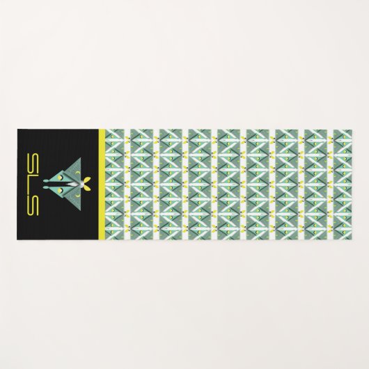 Geometric Luna Moth Yogamatte (Vorderseite (Horizontal))
