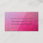 Geometric Magenta | QR Code Business Card Visitenkarte (Rückseite)