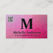 Geometric Magenta | QR Code Business Card Visitenkarte (Vorderseite)