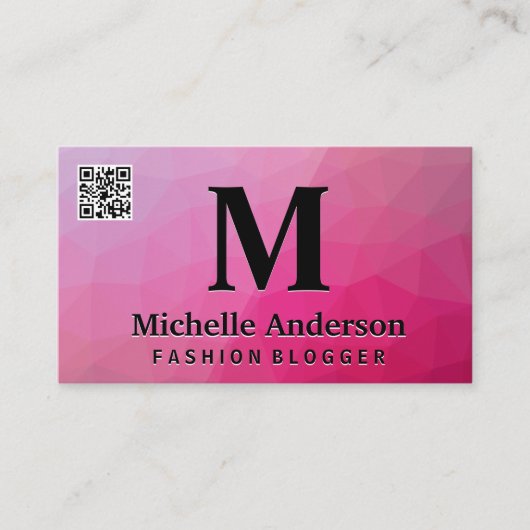 Geometric Magenta | QR Code Business Card Visitenkarte (Vorderseite)